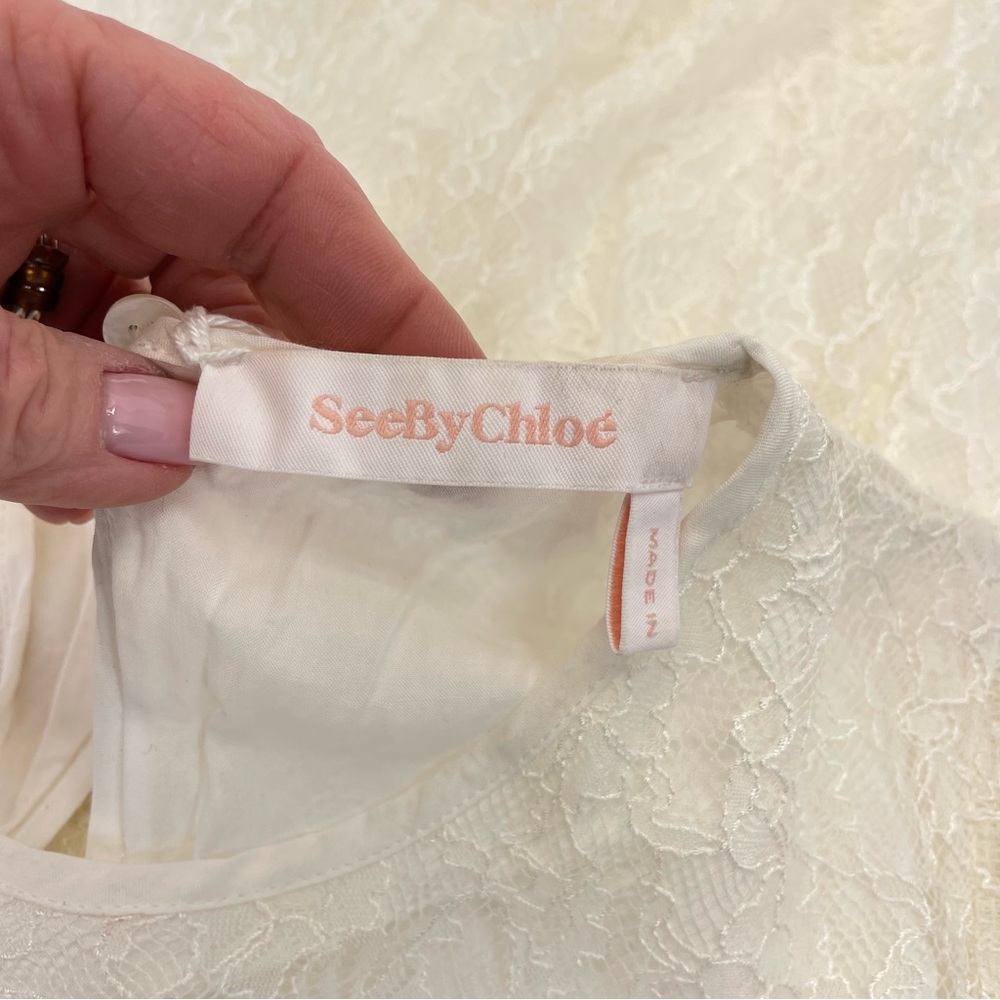 NWT See by Chloé Lace Dress 34 Cream - Picture 8 of 13